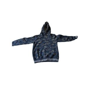 Dinosaur Hoodie Kids Size 6 Navy Blue Novelty Pullover Sweatshirt